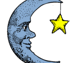 Dibuix Lluna i estrella pintat per ester i loli