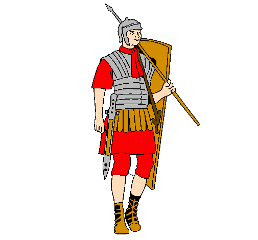 Dibuix Soldat romà  pintat per emili (roma)