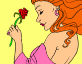 Dibuix Princesa amb una rosa pintat per asterix
