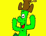 Dibuix Cactus amb barret  pintat per abril roura