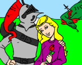 Dibuix Sant Jordi y la princesa pintat per Ester
