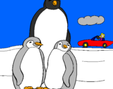 Dibuix Família pingüí  pintat per helena