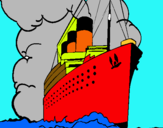 Dibuix Vaixell de vapor pintat per emma