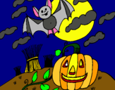 Dibuix Paisatge de Halloween pintat per max