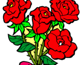 Dibuix Ram de roses pintat per manoj