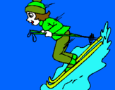 Dibuix Esquiadora pintat per Laia Prat Calzas