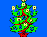 Dibuix Arbre de Nadal amb espelmes pintat per diego