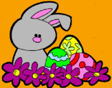 Dibuix Conillet de Pasqua pintat per Jana