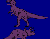 Dibuix Triceratops i tiranosaurios rex  pintat per ton bardina bernadich