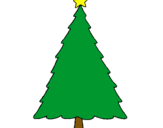Dibuix Arbre amb estrella  pintat per arbre de nadal