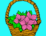 Dibuix Cistell amb flors 2 pintat per ivet
