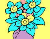 Dibuix Gerro de flors pintat per MARIA