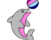 Dibuix Dofí jugant amb una pilota pintat per marina