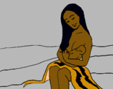 Dibuix Mare amb la seva nadó pintat per arnau