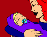 Dibuix Mare amb la seva nadó II pintat per JUDITH