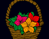 Dibuix Cistell amb flors 2 pintat per magdalena