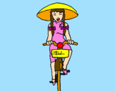 Dibuix Xina amb bicicleta pintat per Marina 