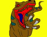 Dibuix Velociraptor II pintat per ELOI I EMILI