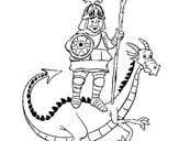 Dibuix Sant Jordi i el drac pintat per anònim