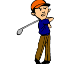 Dibuix Jugador de golf pintat per albert isla rovira