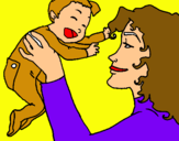 Dibuix Mare amb la seva nadó pintat per Ariadna  m 