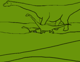 Dibuix Família de Braquiosauris pintat per marc s