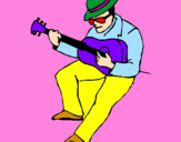 Dibuix Guitarrista amb barret  pintat per ana