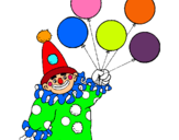 Dibuix Pallasso amb globus pintat per MAR