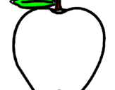 Dibuix poma pintat per GISELA