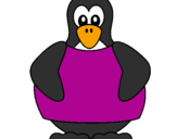 Dibuix Pingüí  pintat per bel