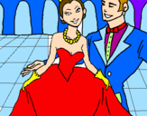 Dibuix Princesa i príncep en el ball reial pintat per cArlA, lAUra i AnnA KER