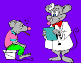 Dibuix Doctor i pacient ratolí pintat per enia