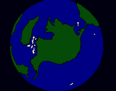 Dibuix Planeta Terra pintat per aina