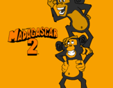 Dibuix Madagascar 2 Manson i Phil pintat per monos