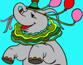 Dibuix Elefant amb 3 globus pintat per claudia Roses.