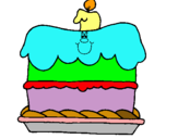Dibuix Pastís d'aniversari pintat per pastis Txell