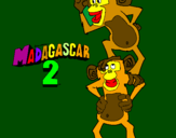 Dibuix Madagascar 2 Manson i Phil pintat per nassira