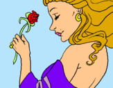 Dibuix Princesa amb una rosa pintat per ghuy