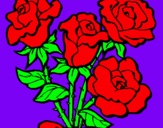 Dibuix Ram de roses pintat per musa