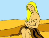 Dibuix Mare amb la seva nadó pintat per annna