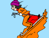 Dibuix Esquiadora pintat per aleix