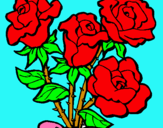 Dibuix Ram de roses pintat per anònim