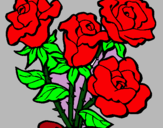 Dibuix Ram de roses pintat per Marina