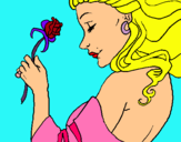 Dibuix Princesa amb una rosa pintat per raquel