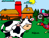 Dibuix Vaca en la granja  pintat per Granja