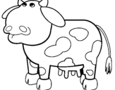 Dibuix Vaca pensativa pintat per ANEC