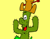 Dibuix Cactus amb barret  pintat per edgar
