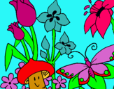 Dibuix Fauna i flora pintat per nàdia huix ratia.