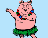 Dibuix Porc hawaià pintat per gerard