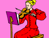 Dibuix Dama violinista pintat per soamy